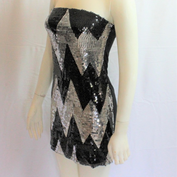 MAx Rave Sequin Strapless Party Cocktail Dress - Picture 3 of 8